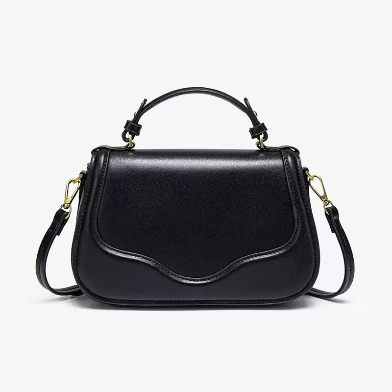 Vintage brown leather saddle bag for women with wide shoulder strap, handbag, shoulder bag, crossbody bag
