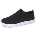 Men's breathable mesh casual shoes, pure black, low-top, lightweight, soft sole, versatile sneakers