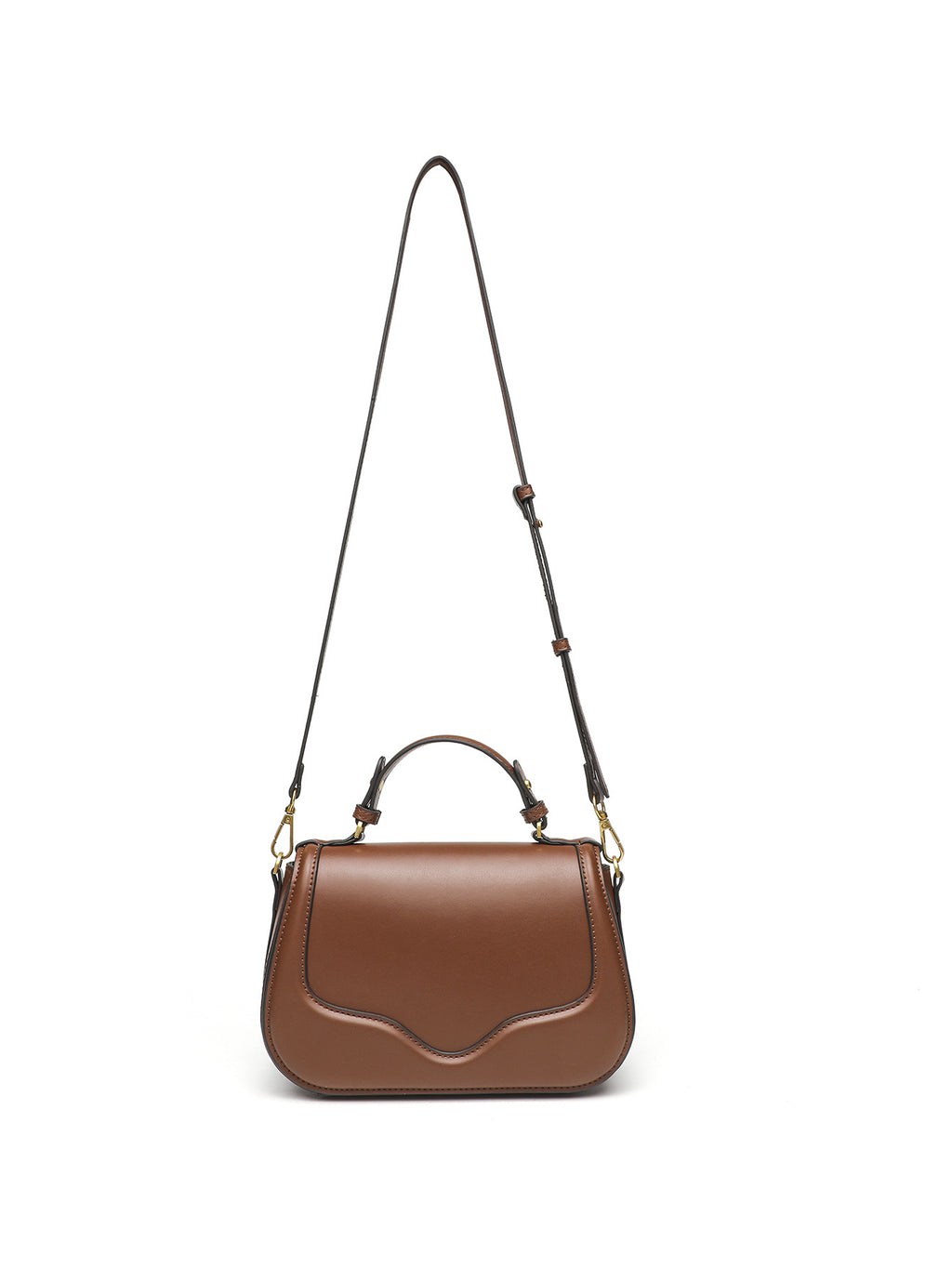 Vintage brown leather saddle bag for women with wide shoulder strap, handbag, shoulder bag, crossbody bag