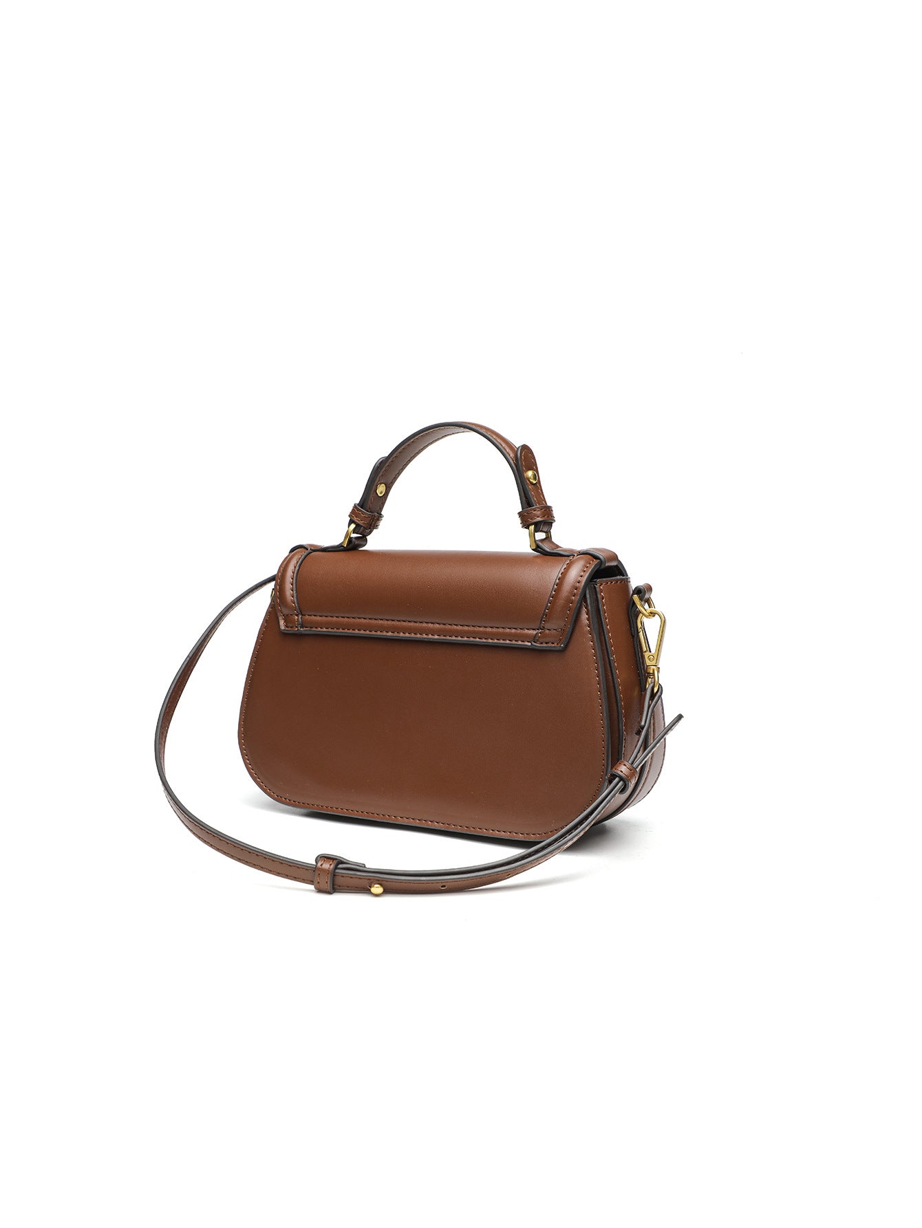 Vintage brown leather saddle bag for women with wide shoulder strap, handbag, shoulder bag, crossbody bag