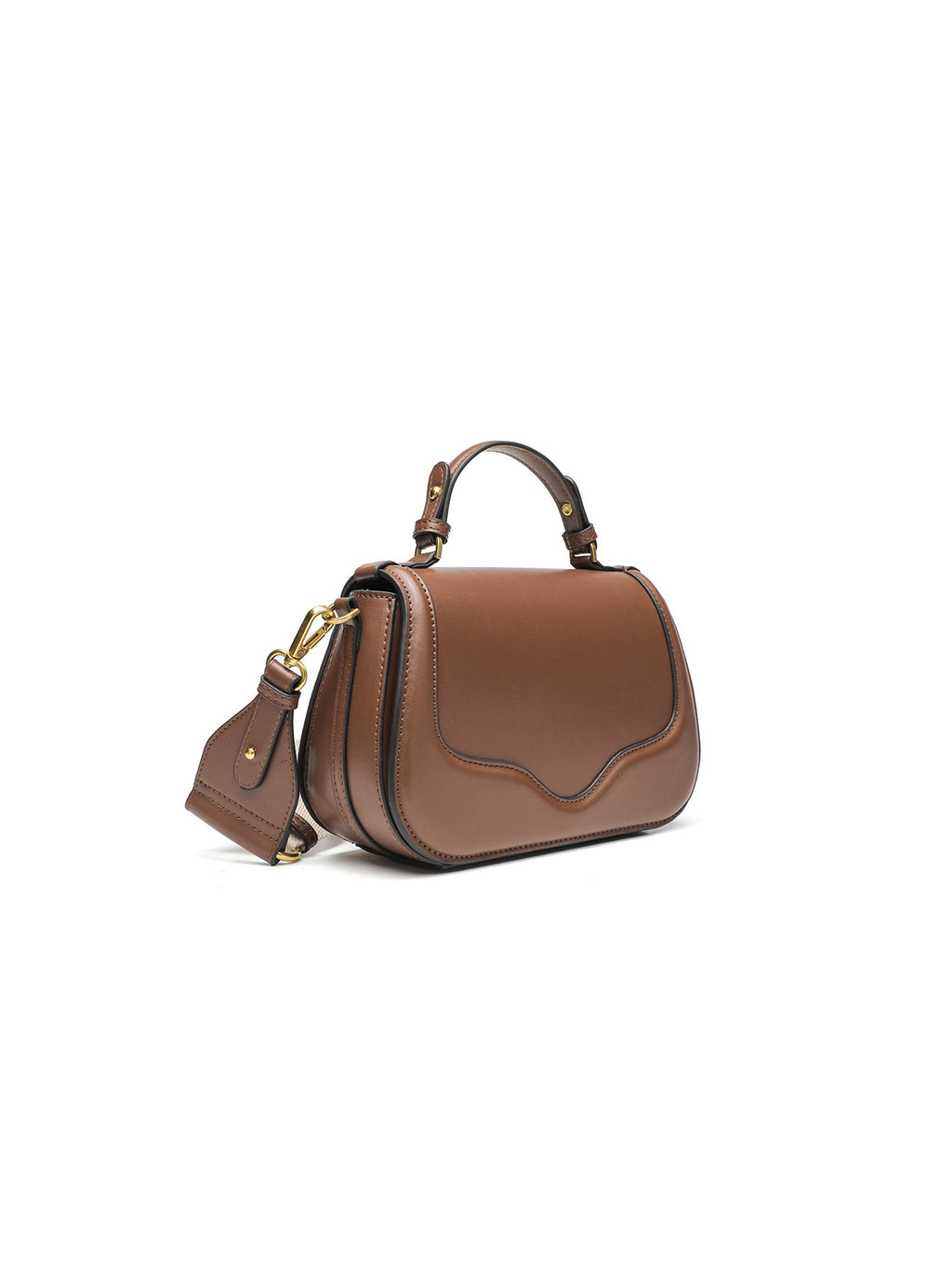 Vintage brown leather saddle bag for women with wide shoulder strap, handbag, shoulder bag, crossbody bag