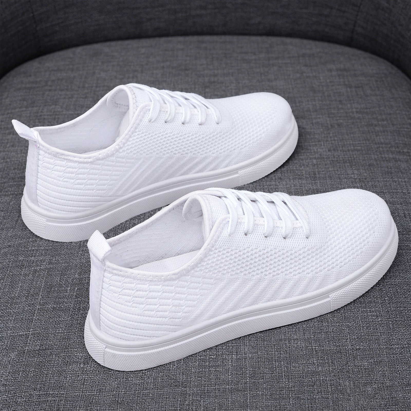 Men's breathable mesh casual shoes, pure black, low-top, lightweight, soft sole, versatile sneakers